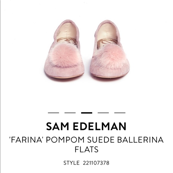 Farina Pompom Suede Ballerina Flats - Picture 3 of 8